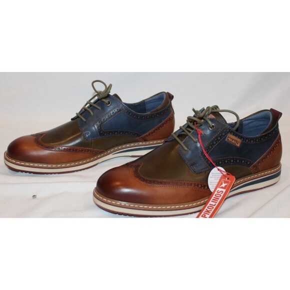 PILOLINOS MEN\'S ALIVA LEATHER SNEAKERS BRANDY BLUE NIB EU 41 US 7.5-8 NIB $200 main image 4